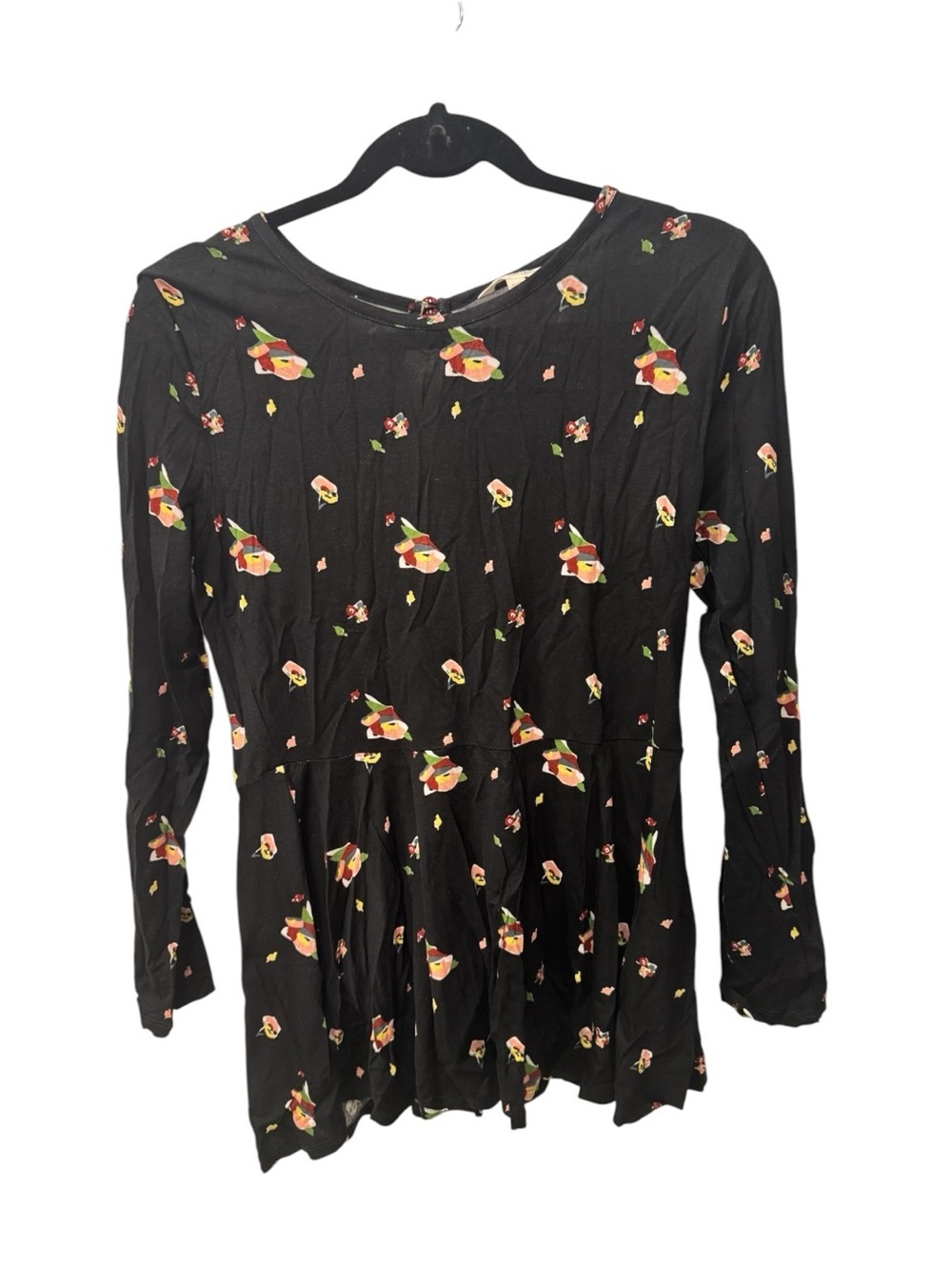 Matilda Jane Floral Pep In Your Step Peplum Long Sleeve Knit Top women size M